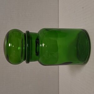 Vintage Green Lidded Jar / Stash Jar